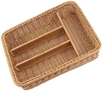 Upkoch tecida cesta de armazenamento cesta rústica talheres caddy cestas de armazenamento cesto de bandeja de bandeja de utensílios