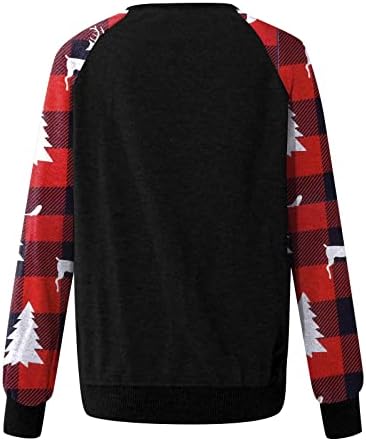 Tops fofos de outono para mulheres Crewneck impressão de natal tshirts solt Fit Soft Work Utility Utilitário Womens Winter Tops