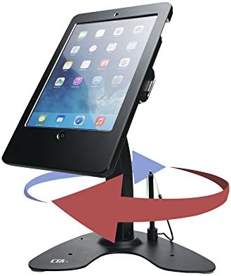 Stand Dual Kiosk-Stand Kiosk de Segurança CTA com estojo de travamento e base rotativa de 360 ​​graus-Compatível com o iPad 5th e 6th Gen, iPad Pro 9,7 polegadas, iPad Air-Black