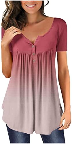Tops femininos 2023 Camisas de manga longa/curta de verão camisetas gráficas camisetas de grandes dimensões gradiente de camisetas fluidas e elegante blusas
