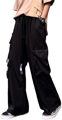 Mulheres jogadoras góticas y2k calças folgadas largas calças de carga ao ar livre punk streetwear