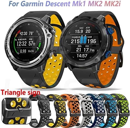 INANIR 26mm Silicone Wrist Firep para Garmin Fenix ​​6x 6 Pro 5x 5 Plus Descendente Mk1 Mk2i D2 22mm Relógio Easy