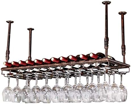 FOVKP Rack, bar, restaurante, penduramento, prateleira de vidro de vinho, teto s retro vinho de vinhos com champanhe taças de vidros -gobas Stemware Rack Metal Wine Storage Stand, 150 × 35cm, 150 × 35cm