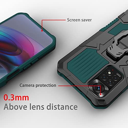 CCSAMLL para Xiaomi Redmi Nota 11 Pro Case com coldre de clipe de cinto de metal, cobertura de proteção contra queda de grau militar
