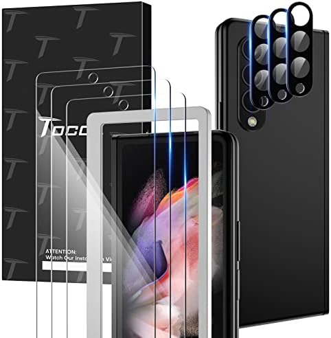 TOCOL [3+3-3 Pacote Frente Samsung Galaxy Z Fold 3 Protetor de tela e 3 Protetor de lente da câmera de embalagem, Protetor de