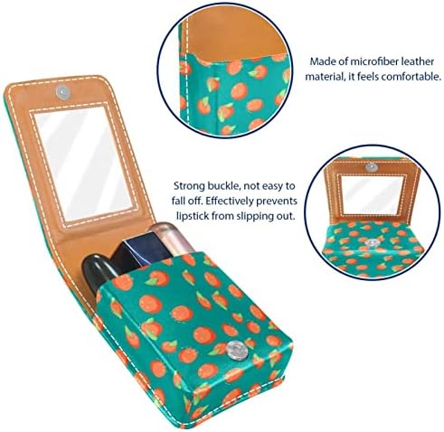 Caixa de batom de Oryuekan, bolsa de maquiagem portátil fofa bolsa cosmética, organizador de maquiagem do suporte do batom, cartoon frutas laranja adorável