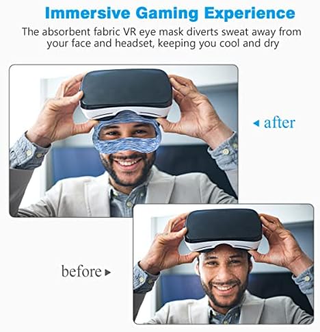 Eliater VR Masks Cover à prova de suor compatível com Oculus Go Quest 2, Uso da banda de suor respirável para exercícios de