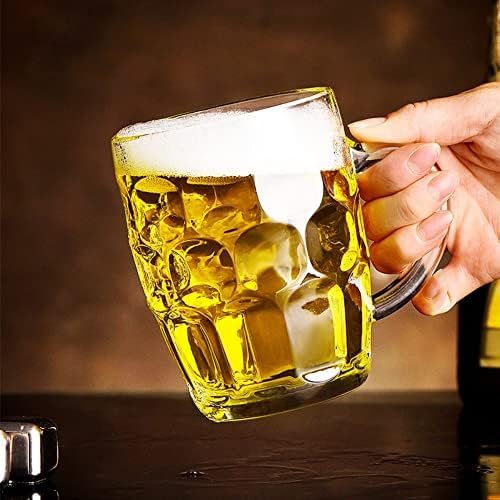 Copo de cerveja de cerveja de cristal de chumbo de chumbo halawaka com alça de copo de cerveja de cerveja de alça