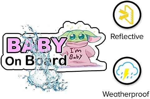 Bebê reflexivo de Daina a bordo, adesivos de bebê à prova d'água a bordo do sinal de segurança para janelas e pára -choques