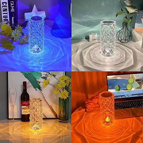 N Um luminador de mesa de diamante de cristal, 16 cor de cor de led led touch noite luz romântica rosa acrílica lâmpada