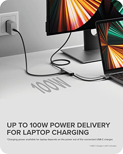 ALGIC ULTRA USB-C para cabo HDMI, tela externa 4K, entrega de energia de 100W, qualidade premium, cabo trançado de nylon com alojamento de metal, compatível com Windows, Mac e Chromebook.