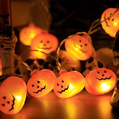 Yudi Halloween Pumpkin String Lights - Extra -longa 14,7 pés 30 luzes LEDs decorações luzes de férias para decoração ao ar livre
