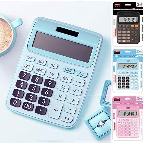 Calculadora padrão básica de 12 dígitos calculadora de desktop com grande exibição de LCD e botão sensível e energia dupla