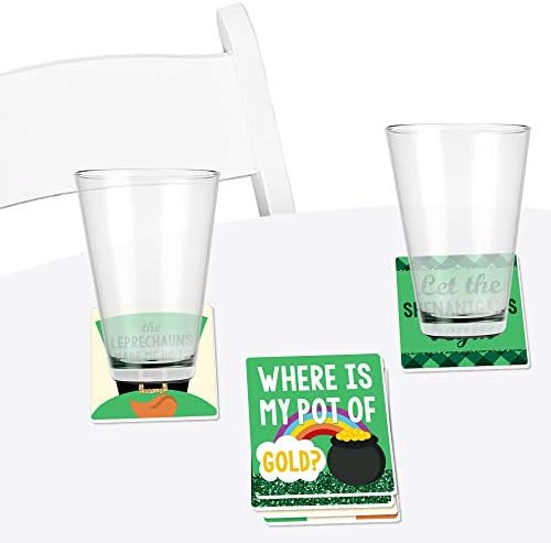 Big Dot of Happiness St. Patrick's Day - Funny Saint Patty's Day Party Decorações - Drink Coasters - Conjunto de 6