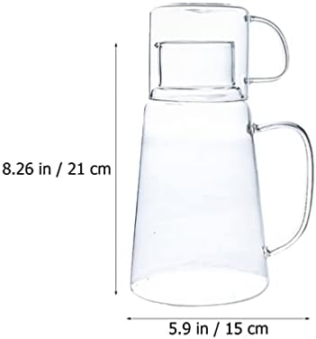 Cabilock 1200 ml de cabeceira de cabeceira de gelo jarro de vidro de vidro de gelo bebendo jarro de lesão de vidro de vidro para o quarto banheiro da cabeceira da noite