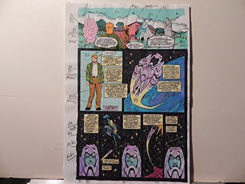 Detective Comics Team Titans 18 Arte de produção assinada por A.Roy W/COA PG2