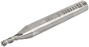X-Dree 1/4 Broca de broca de 6 mm 52 mm de comprimento quatro 4 flautas 2,5 mm Bit CNC de moinho de extremidade HSS (1/4