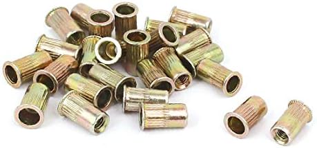 X-Dree 3mmx9mm Grilhado reto de cabeça reduzida porca do rebite porca_t Bronze Tone 21pcs (tuerca de revaque de cabeza reducida