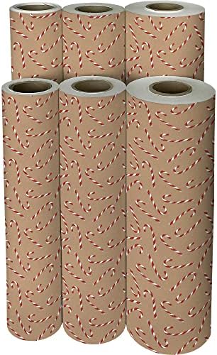 Jillson Roberts 24 x 208 'Bulk 1/4 Ream Sparkly Traditions Christmas Presente, Glitter de Cane Candy