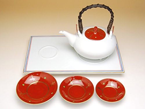 SAKE Conjunto 5 PCs Cerâmica japonesa fabricada no Japão ARITA IMARI PORCELAINA 1 PC POR TOKKURI, 3 PCS CHUPS e uma