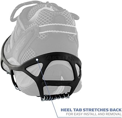 Yaktrax Walk Ice & Snow Grips para sapatos de caminhada, alça de borracha elástica e bobinas de aço de 1,2 mm, fornecem