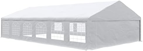 Zhuhw 39 x 23 pés Carport grande tenda de dossel externo com paredes e janelas removíveis, tendas brancas para festas, casamento
