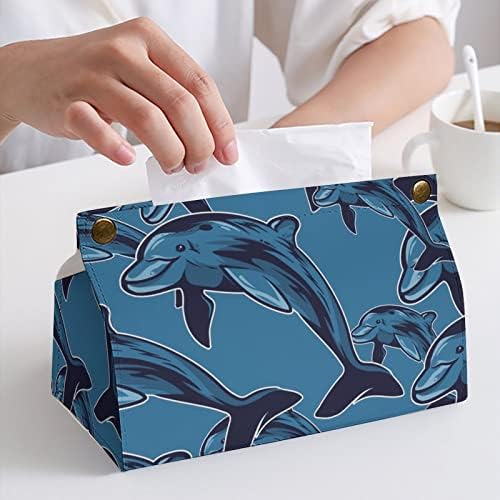 Caixa fofa da caixa de lenço de lapidação de golfinhos