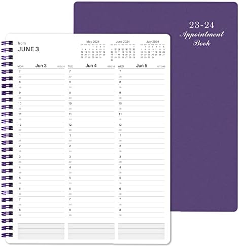 2023-2024 Livro semanal de compromissos e planejador- Planejador diário Horal 2023-2024 com encadernação dupla, 8 x 10, livro