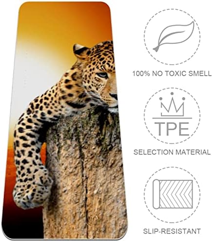 6mm de tapete de ioga extra grosso, leopardo imprimido imprimir e ecologicamente correto TPE Mats Pilates tapete com ioga, treino,