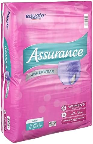 Assurance incontinência e roupas íntimas pós -parto para mulheres, absorção máxima, xl, 32 ct