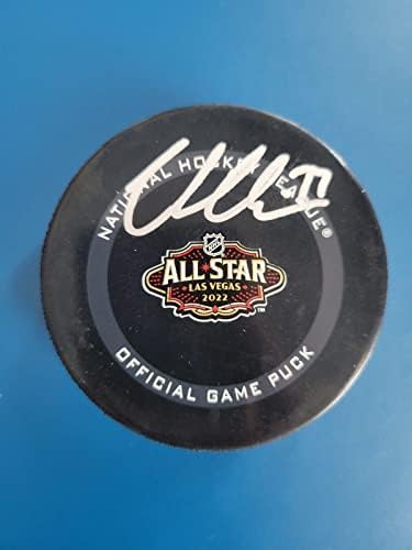 Victor Hedman 2022 Las Vegas All Star Official Game Puck Auto Fanatics! - Pucks autografados da NHL