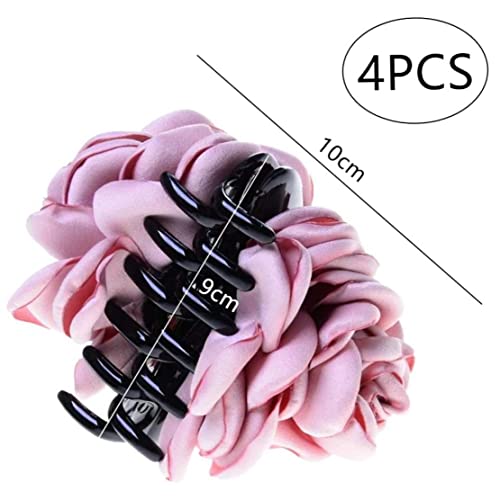 4pcs feminino fashion pinça de tecido de flor de flor de cabelos da garra da garra CLIPS CLIPS CHAMPS para acessórios