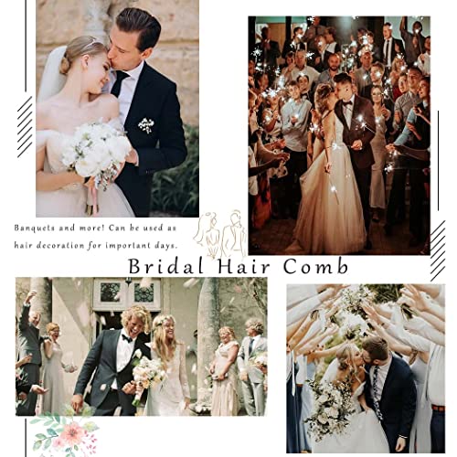 Campsis Lado do lado do pente de casamento verde Acessórios de cabelo de casamento para noivas pente de cabelo de