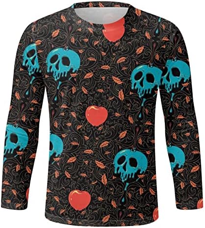 Mneostt Halloween 3D Men's Hallowen Tee impressa escura Camise