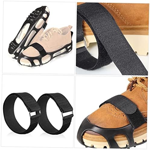 Doitool 16 pares de sapatos de calçados práticos Sapatos de cinta preta e garra de tração anti-tras