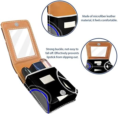 Caixa de batom de Oryuekan com espelho bolsa de maquiagem portátil fofa bolsa cosmética, padrão de gamepad de desenhos animados