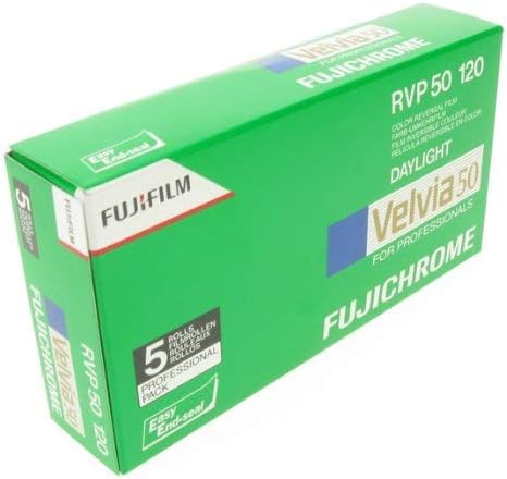 Fujifilm Fujichrome Velvia 50 colorido filme de slide iso 50, 120 tamanho, 5 roll pro pack