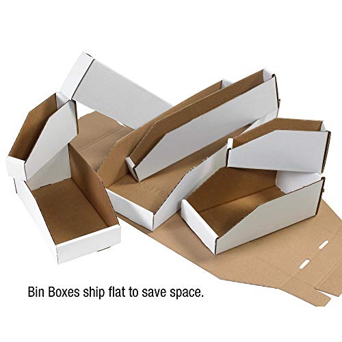 Top Pack Supply Open Top Bin Boxes, 8 x 18 x 4 1/2 , branco