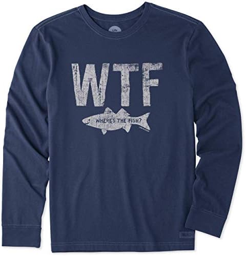 A vida é uma camiseta de manga longa do triturador de bom masculino, onde está o peixe