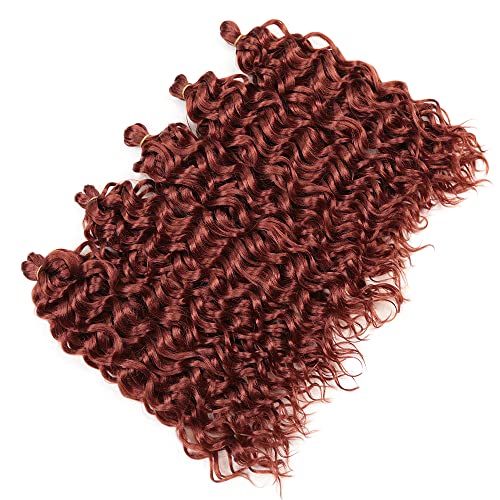 5 pacotes Ondas Ocean Crochet Hair Wavy 18 polegadas Hawaii Cabelo encaracolado Cabelo, deusa Locs Cabelo de crochê, Extensões de cabelo