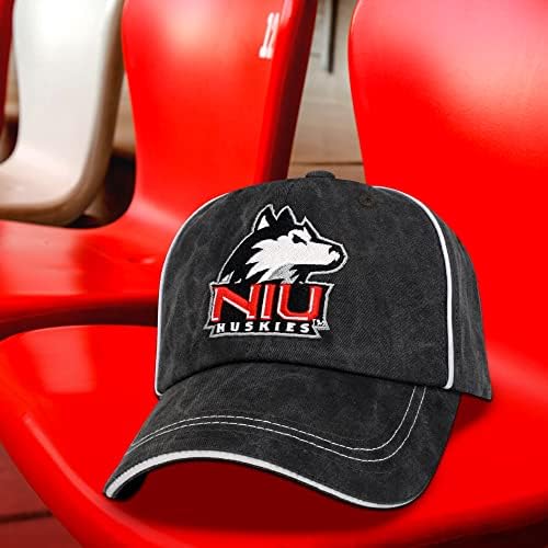 Helm Northern Illinois University Unstructured 6 painéis de beisebol com o logotipo bordado da NIU Huskies, preto