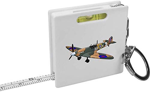 Azeeda 'WW2 Spitfire Plane' Fita de fita de chaveiro/ferramenta de nível de espírito