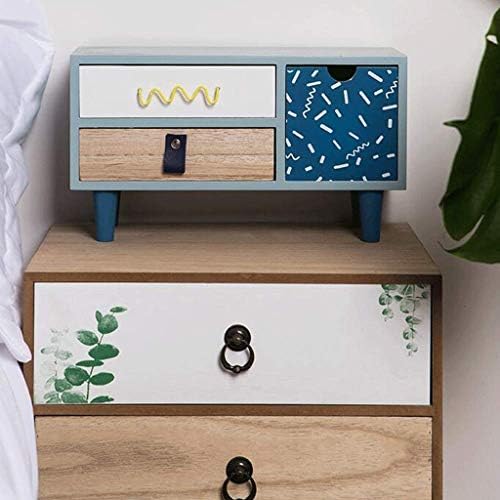 Caixa de armazenamento WSZJJ - Organizador da prateleira de bambu para mesa com gavetas Mini -mesa de mesa para