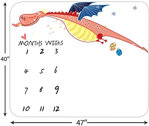 Earvo Baby mensal marco cobertor desenho animado dragão voador de bebê fotografia infantil foto posar 47x40 em btxyea5
