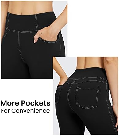 G4Free Bootcut Yoga Pants for Women High Caist Casual Flare Capri Pants com 4 bolsos