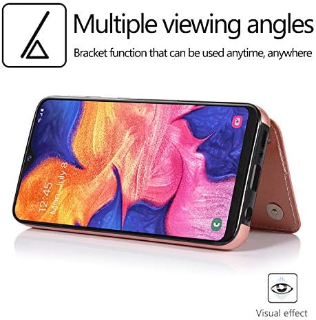 ASUWISH Compatível com Samsung Galaxy A20 A30 Caixa da carteira temperada Temperada Tela de protetor de vidro Protetor de suporte Stand