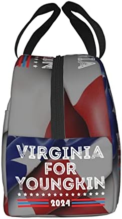 Swpwab Glenn Youngkin Virginia Governador Eleição 2021 Reutilizável Folha portátil reutilizável Bolsa de bento isolada para