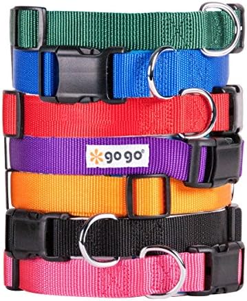 GOGO PET Products Nylon confortável colar de estimação ajustável de 1 polegada, grande, azul
