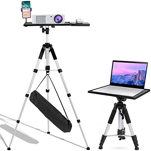 Winiski Projector Tripod Stand Ajustável, suporte universal de laptop, suporte de projetor portátil com suporte para telefone,