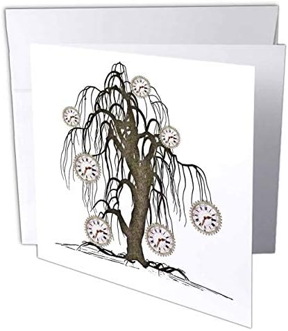 Design de árvores para choro steampunk - cartão de felicitações, 6 x 6 polegadas, solteiro